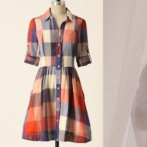 Plaid shirt dress